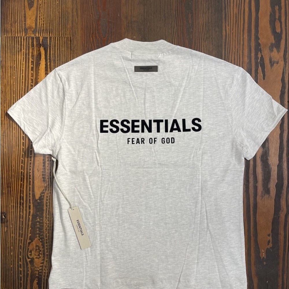 Essentials Gray Short Sleeve Tee Classic Crew Neck